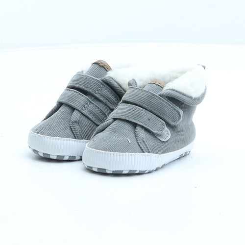 Primark Boys Grey Polyester Shearling Style Boot UK 0-6 Months