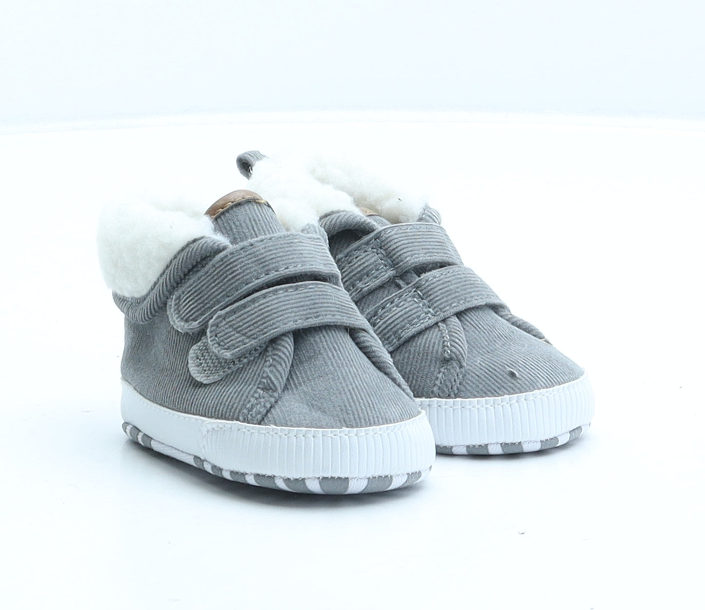Primark Boys Grey Polyester Shearling Style Boot UK 0-6 Months