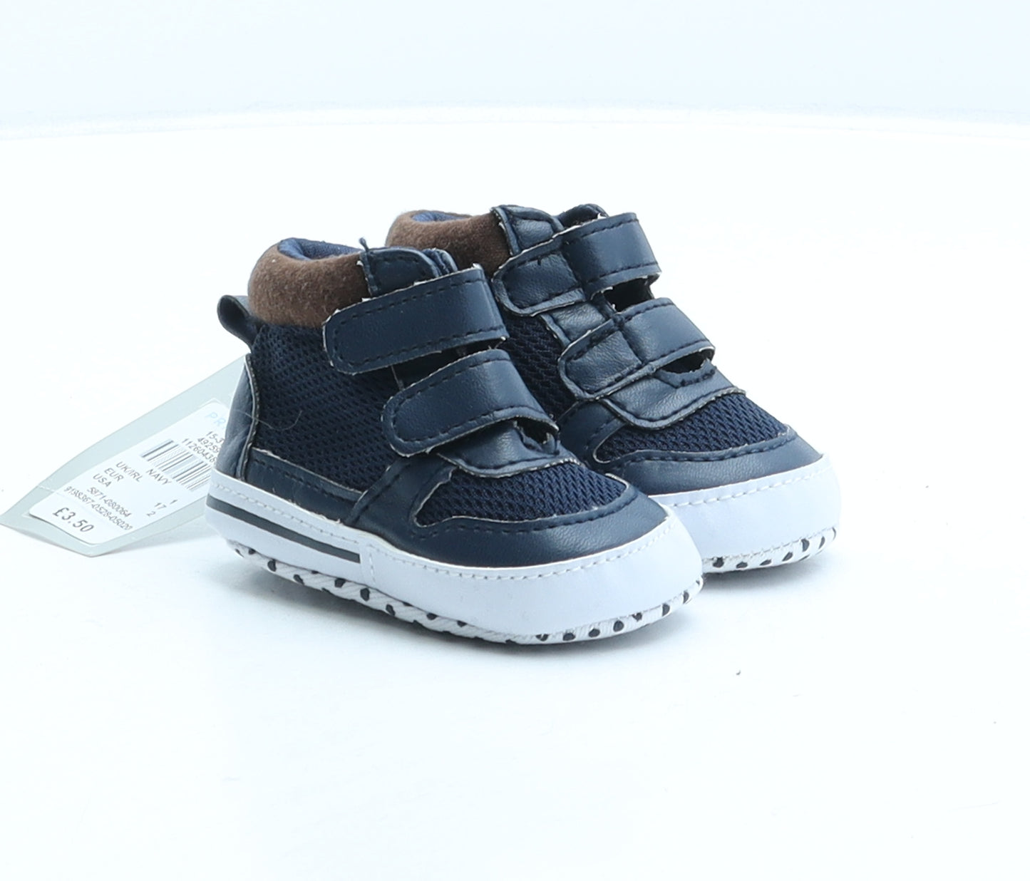 Primark Boys Blue Fabric Sneaker Boot UK 0-6 Months