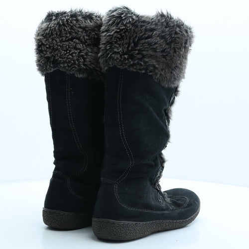 Marks and Spencer Womens Black Synthetic Shearling Style Boot UK 6
