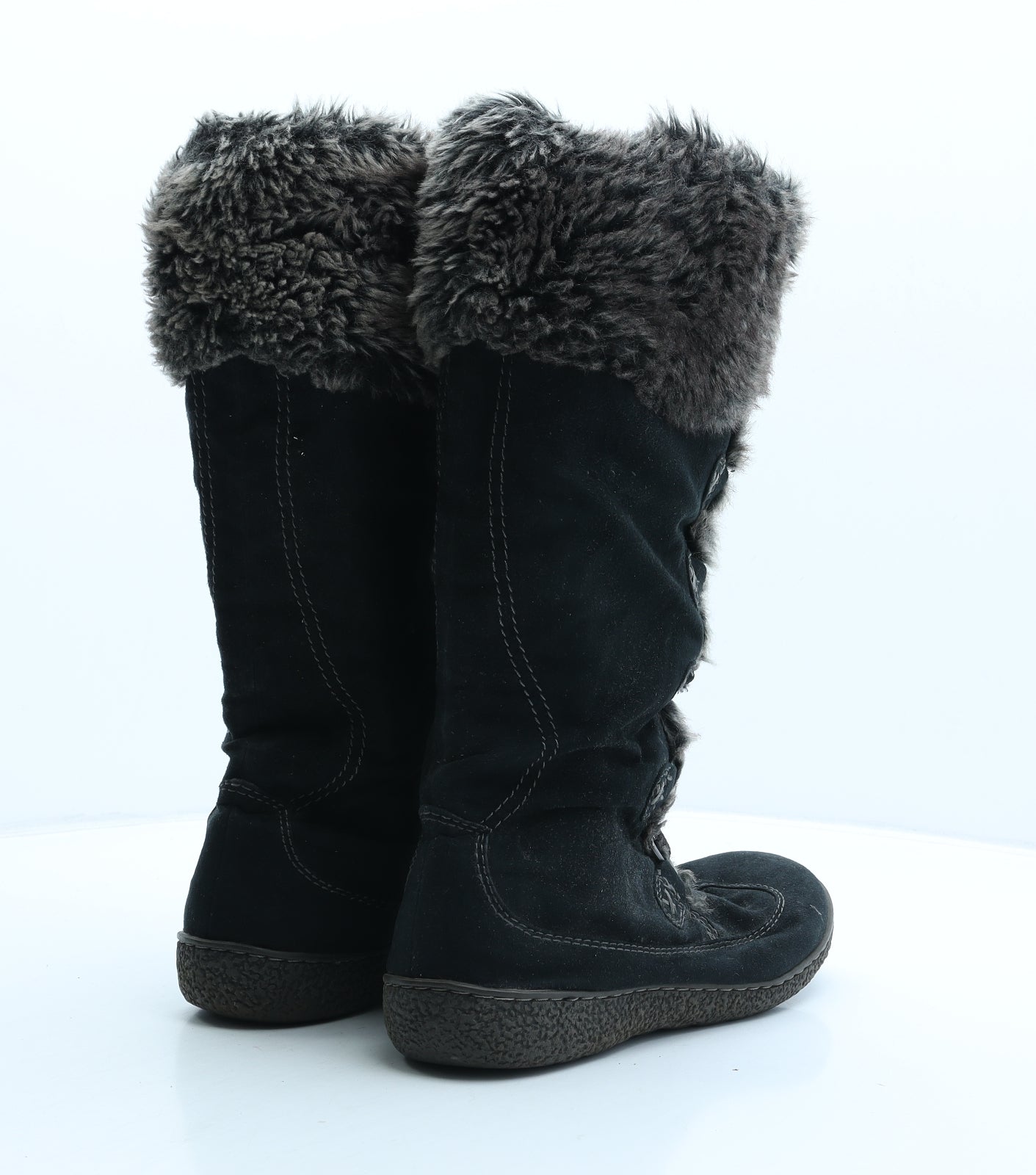 Marks and Spencer Womens Black Synthetic Shearling Style Boot UK 6