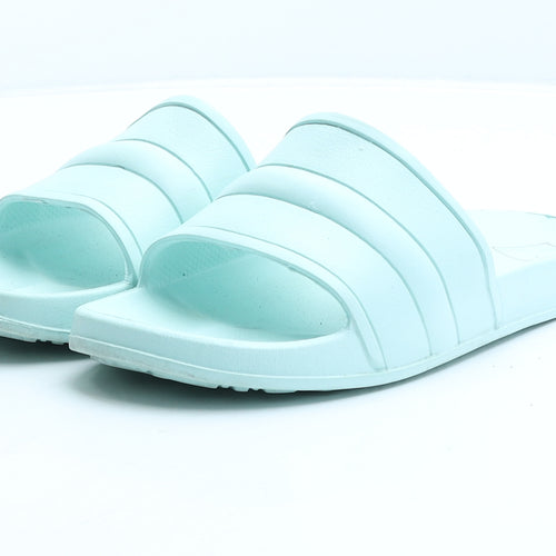 Preworn Womens Green Rubber Slider Sandal UK 4
