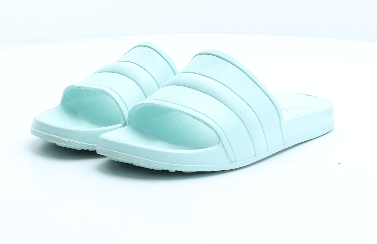 Preworn Womens Green Rubber Slider Sandal UK 4