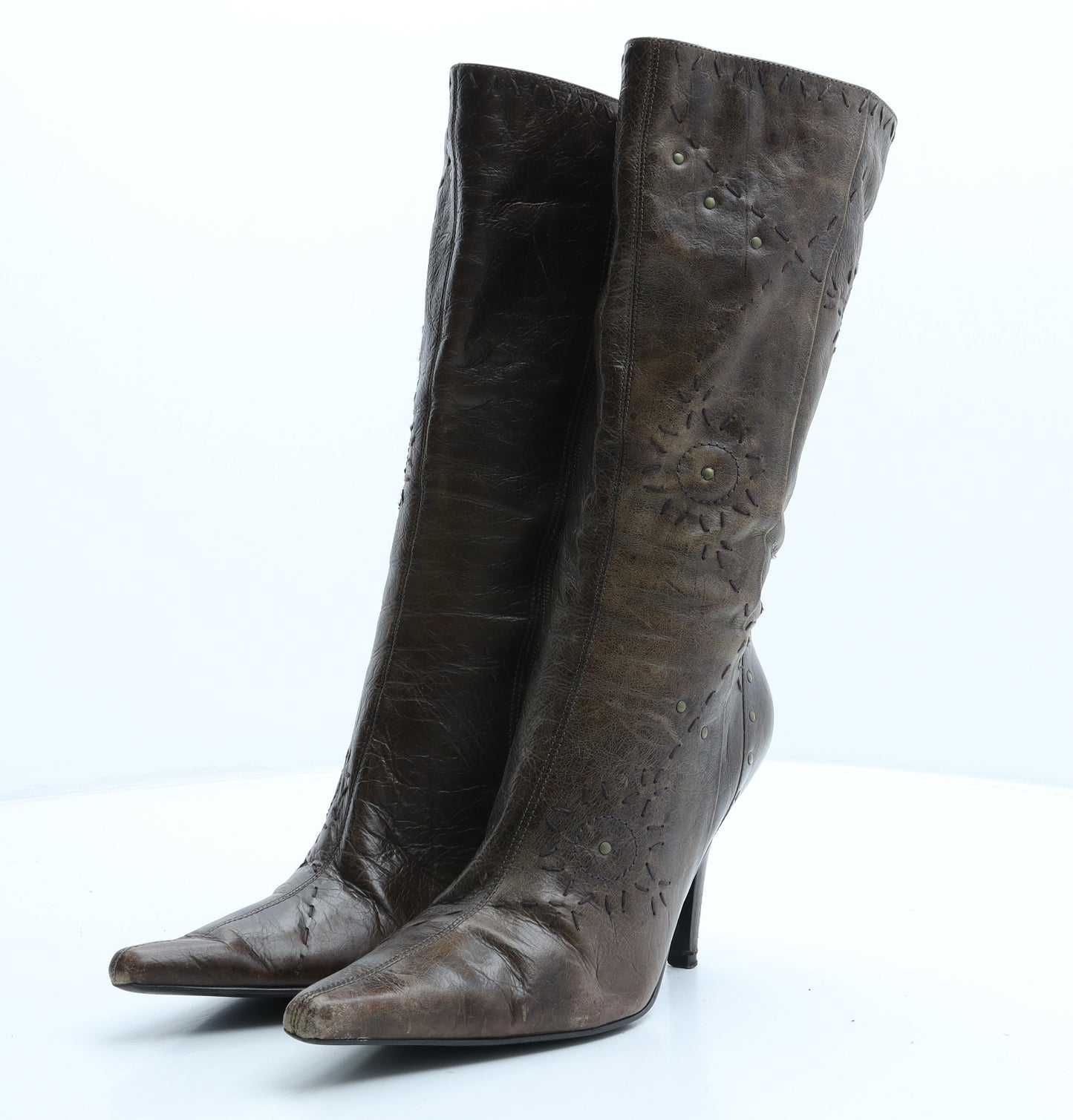 Dolcis Womens Brown Leather Bootie Boot UK 6