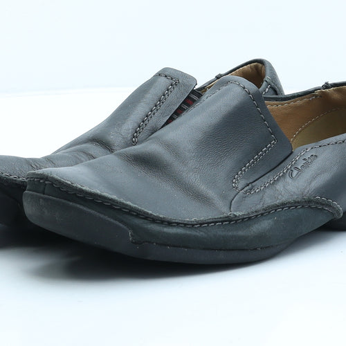 Clarks Mens Black Leather Loafer Casual UK 7.5