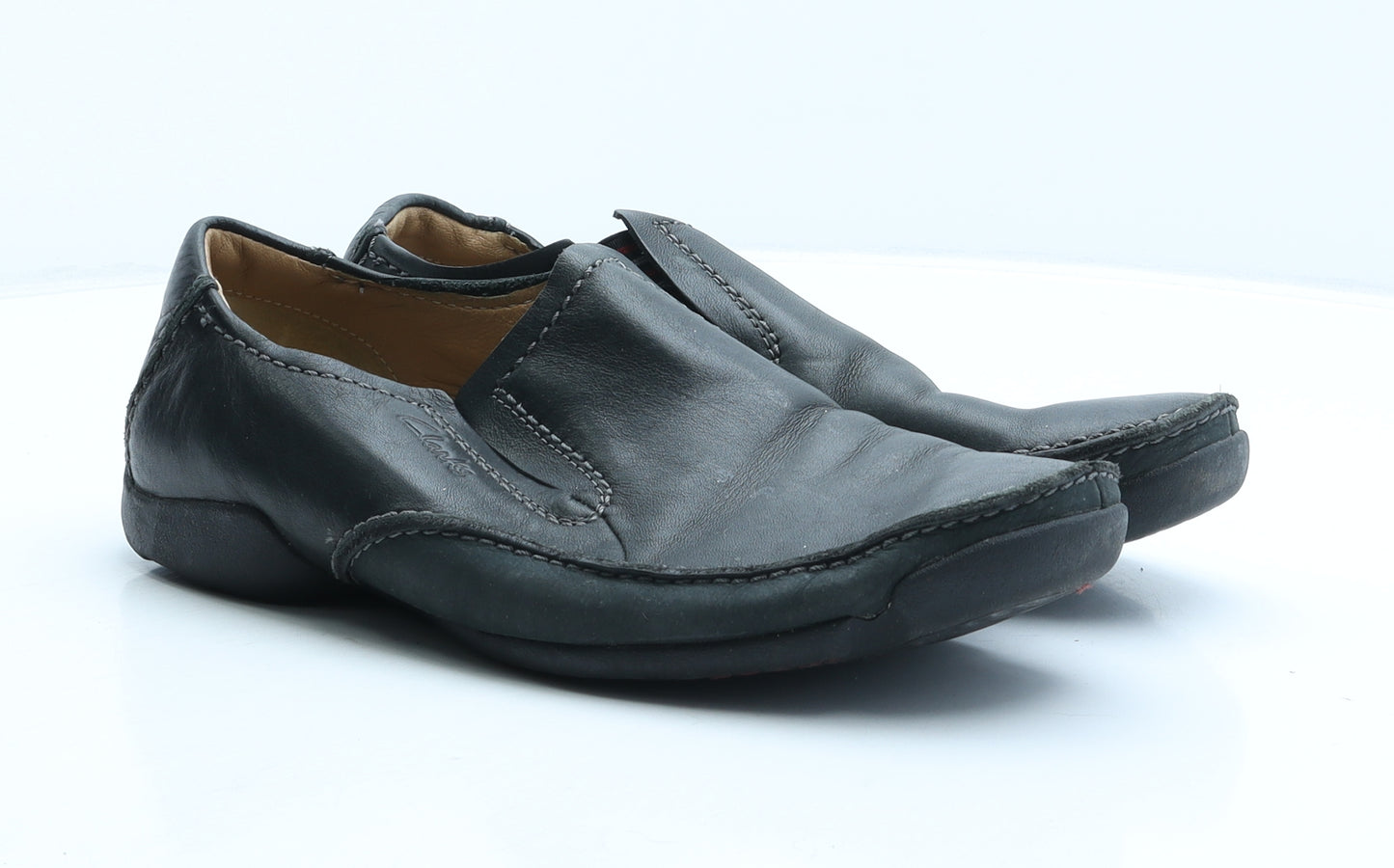 Clarks Mens Black Leather Loafer Casual UK 7.5