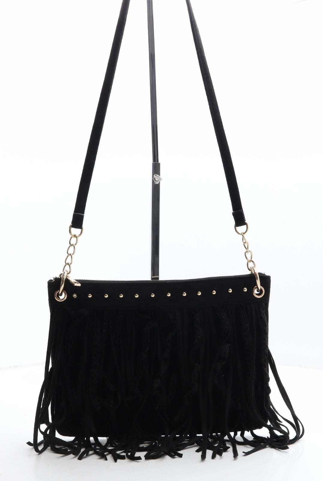 Peacocks Womens Black Bottega Veneta Intrecciato Polyester Saddle Bag Size Small