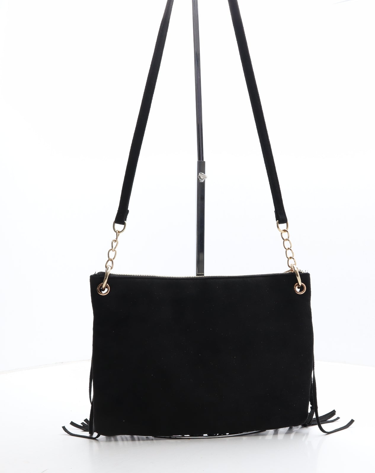 Peacocks Womens Black Bottega Veneta Intrecciato Polyester Saddle Bag Size Small