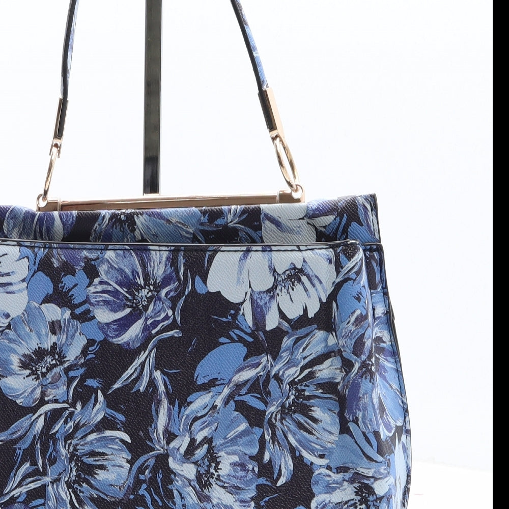 River Island Womens Blue Floral Polyethylene Hobo Bag Size Medium