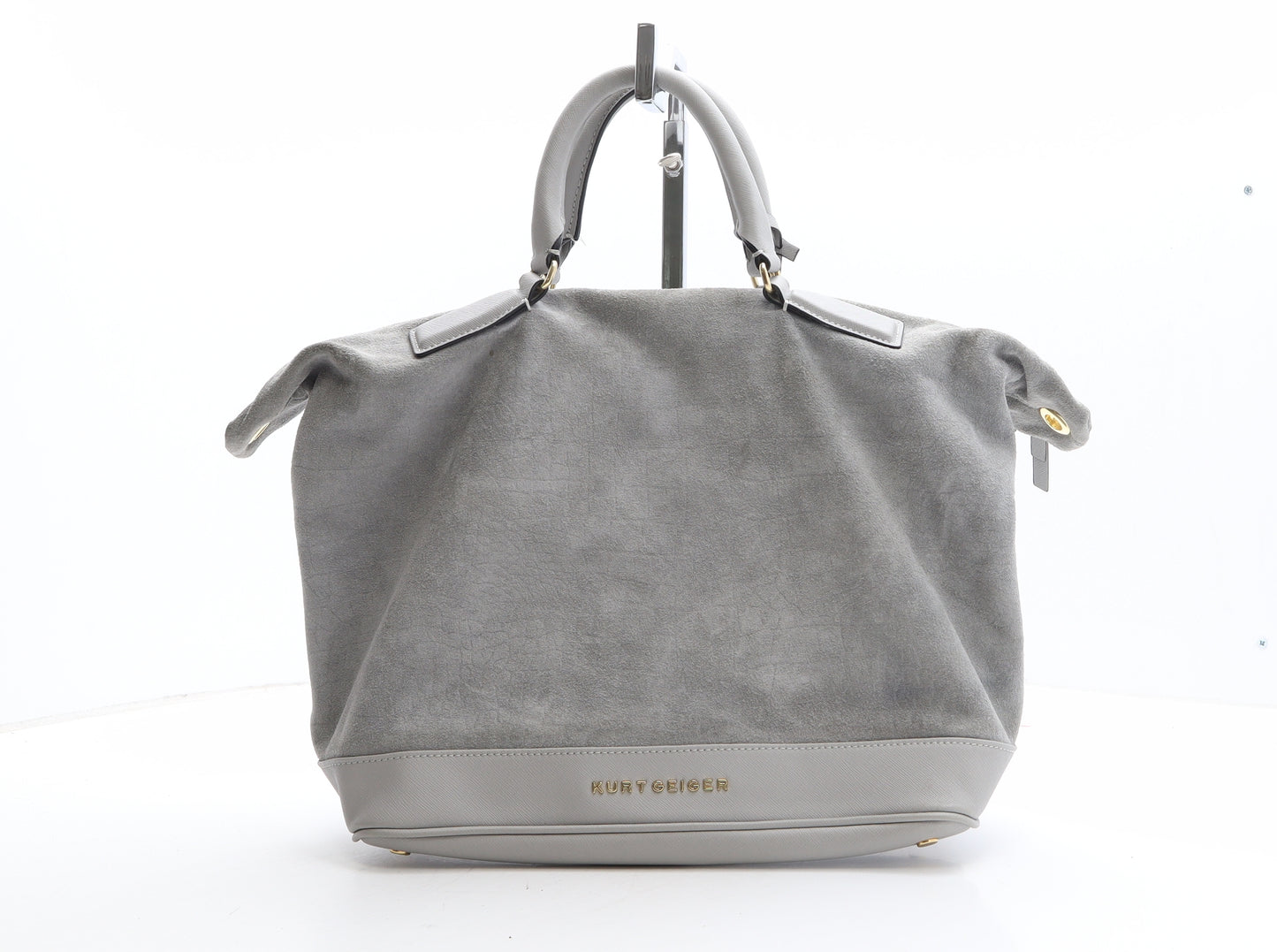 Kurt Geiger Womens Grey Suede Satchel/Top Handle Bag Size Large