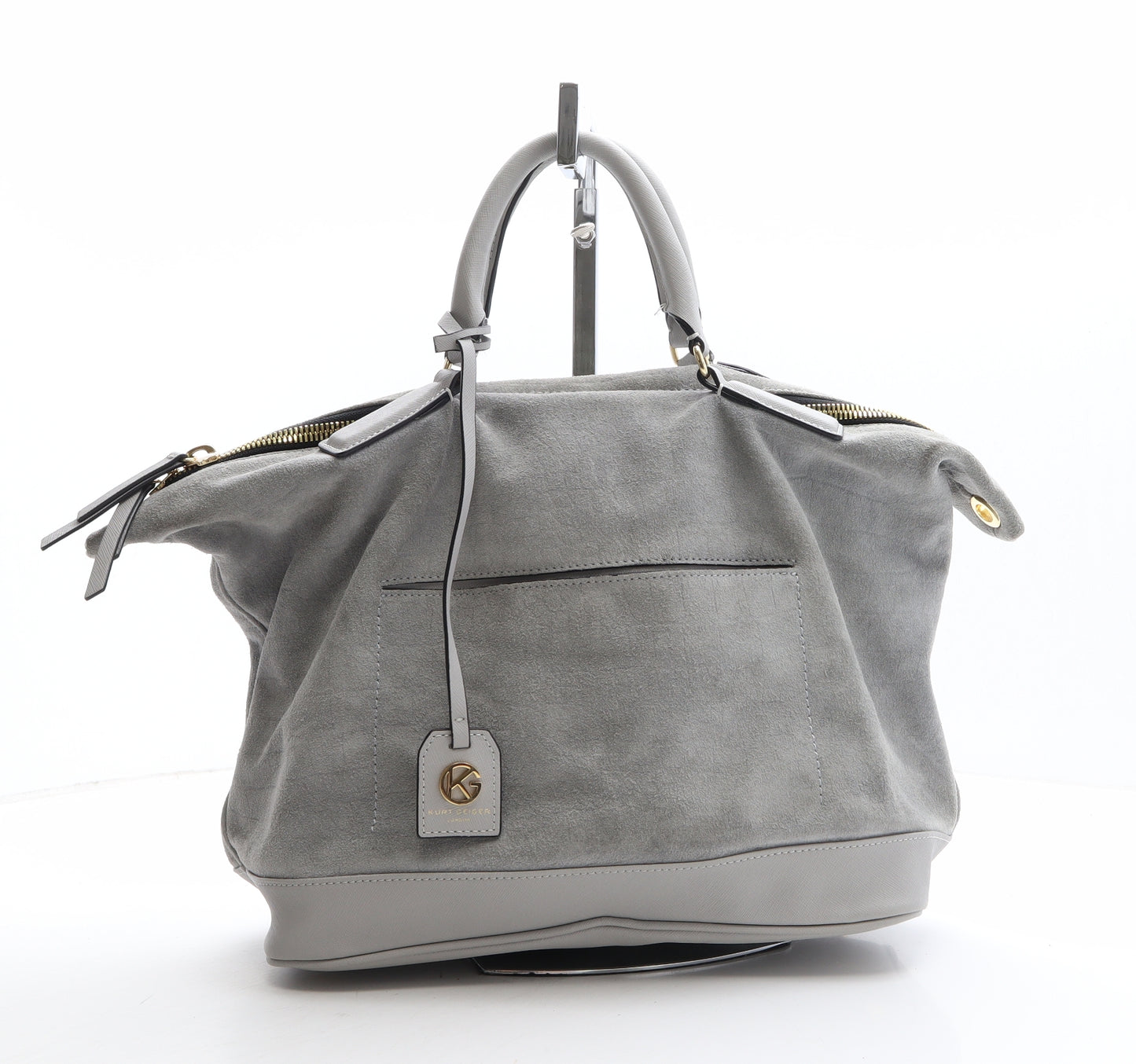 Kurt Geiger Womens Grey Suede Satchel/Top Handle Bag Size Large