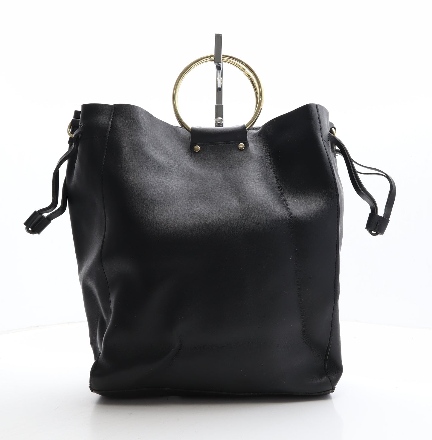 Topshop Womens Black Polyester Hobo Bag Size Extra Large