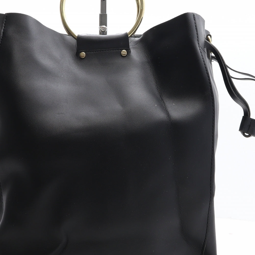 Topshop Womens Black Polyester Hobo Bag Size Extra Large