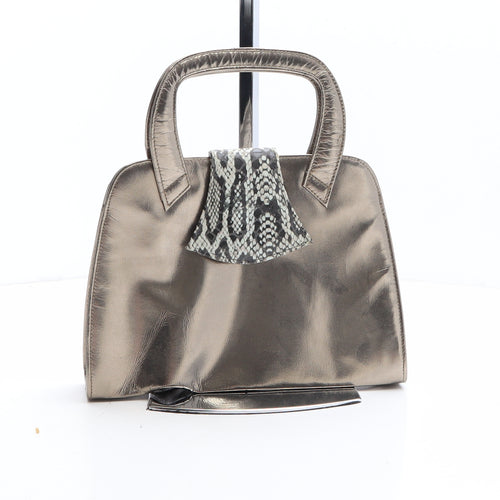 Preworn Womens Gold Polyethylene Top Handle Bag Size Mini