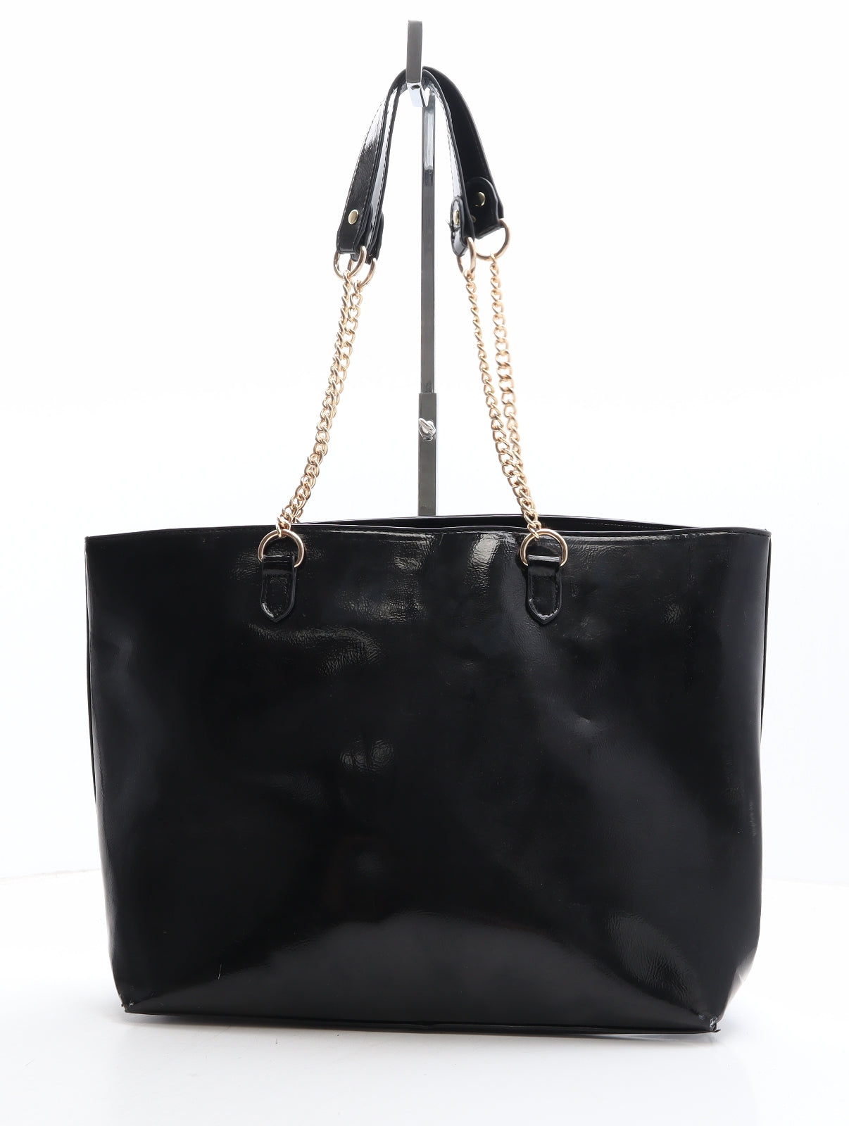 Topshop Womens Black Polyethylene Shoulder Bag Size Large