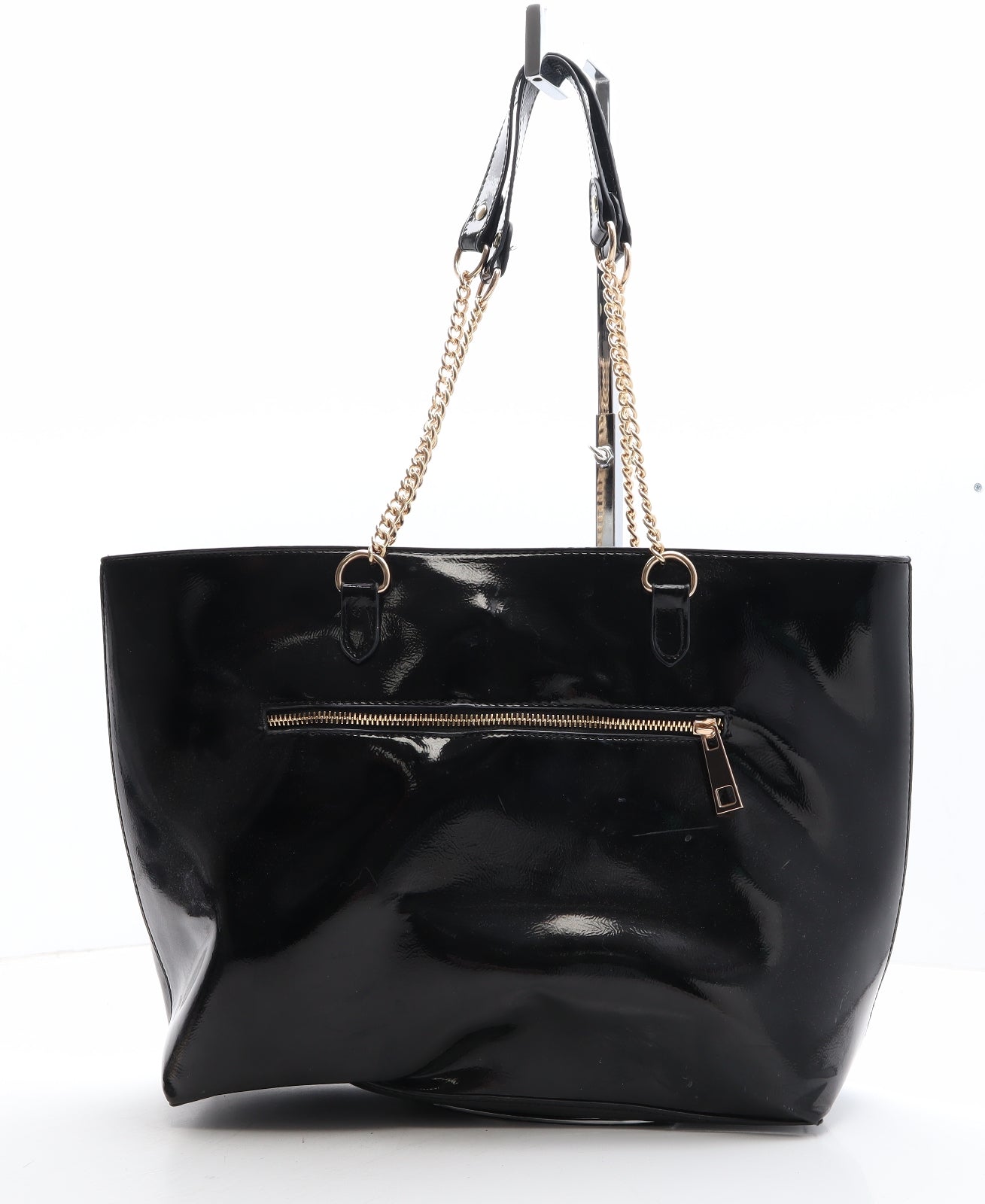 Topshop Womens Black Polyethylene Shoulder Bag Size Large