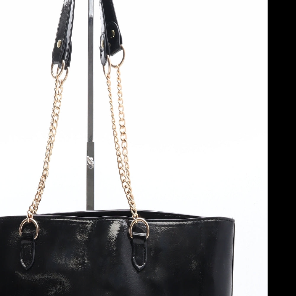 Topshop Womens Black Polyethylene Shoulder Bag Size Large