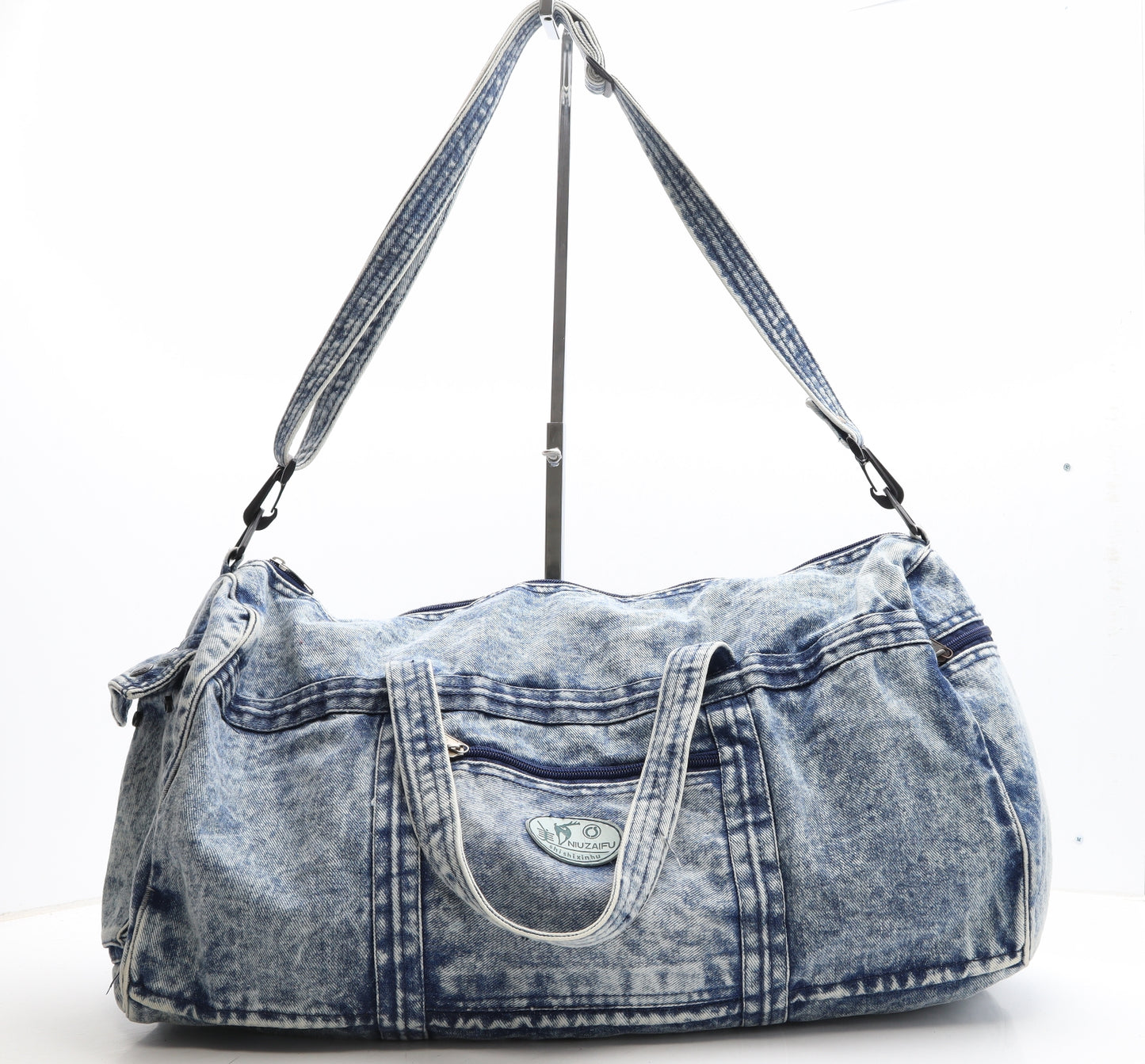 Niuzaifu Womens Blue Cotton Duffle Size Extra Large