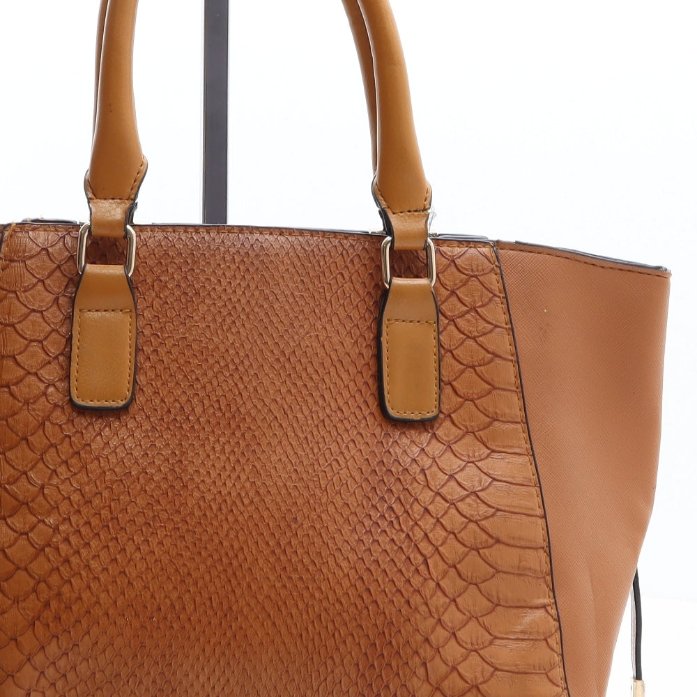 River Island Womens Brown Animal Print Polyethylene Shoulder Bag Size Medium