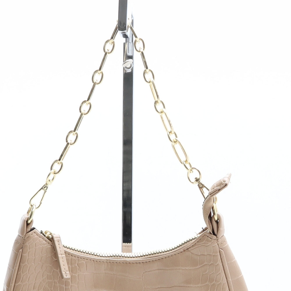 Primark Womens Beige Polyethylene Top Handle Bag Size Small - Croc Texture