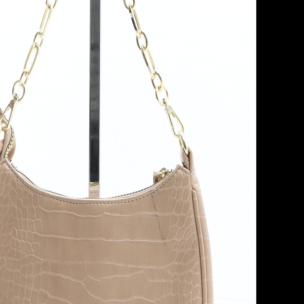 Primark Womens Beige Polyethylene Top Handle Bag Size Small - Croc Texture