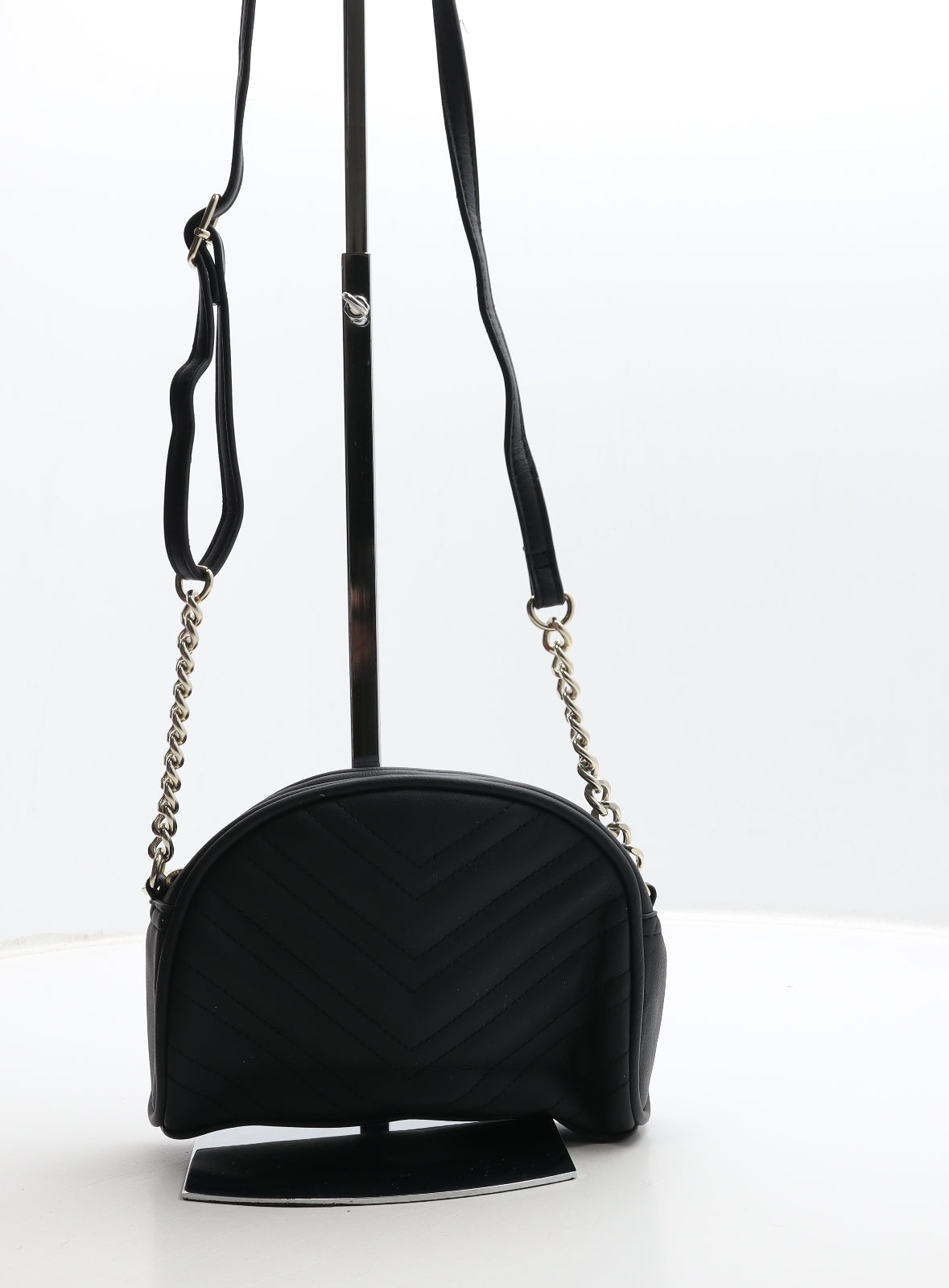 F&F Womens Black Polyurethane Crossbody Size Small
