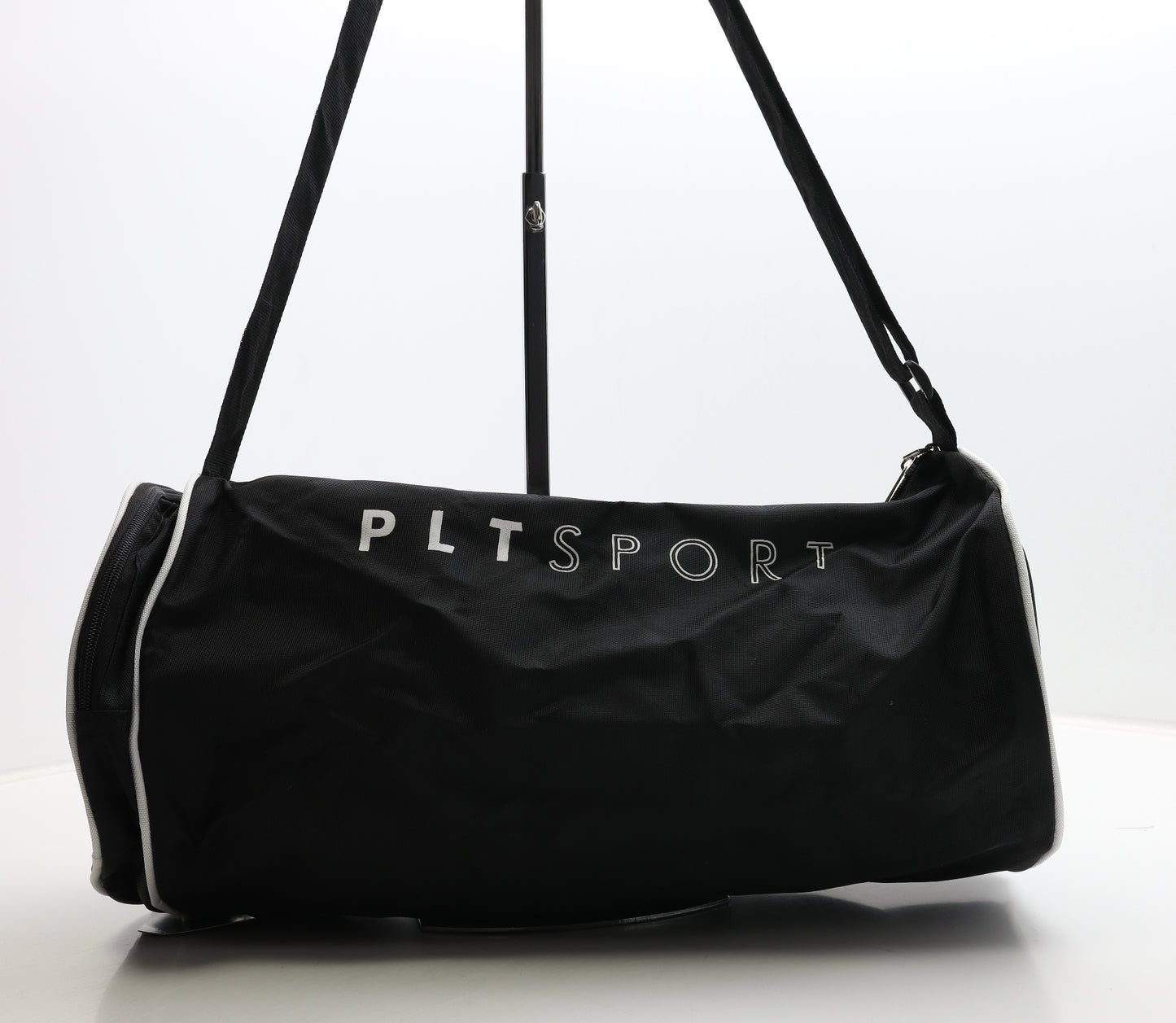 PRETTYLITTLETHING Womens Black Logo Polyester Duffle Size Large
