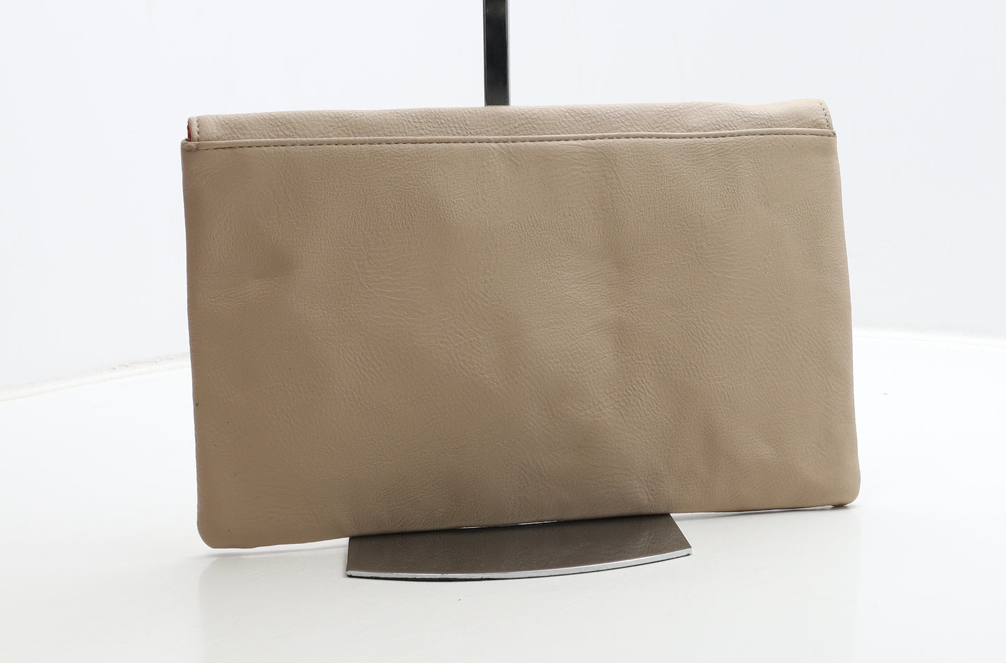 F&F Womens Beige Polyurethane Clutch Size Small