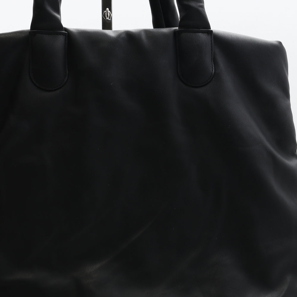 Primark Womens Black PVC Top Handle Bag Size Large - Chain Detail