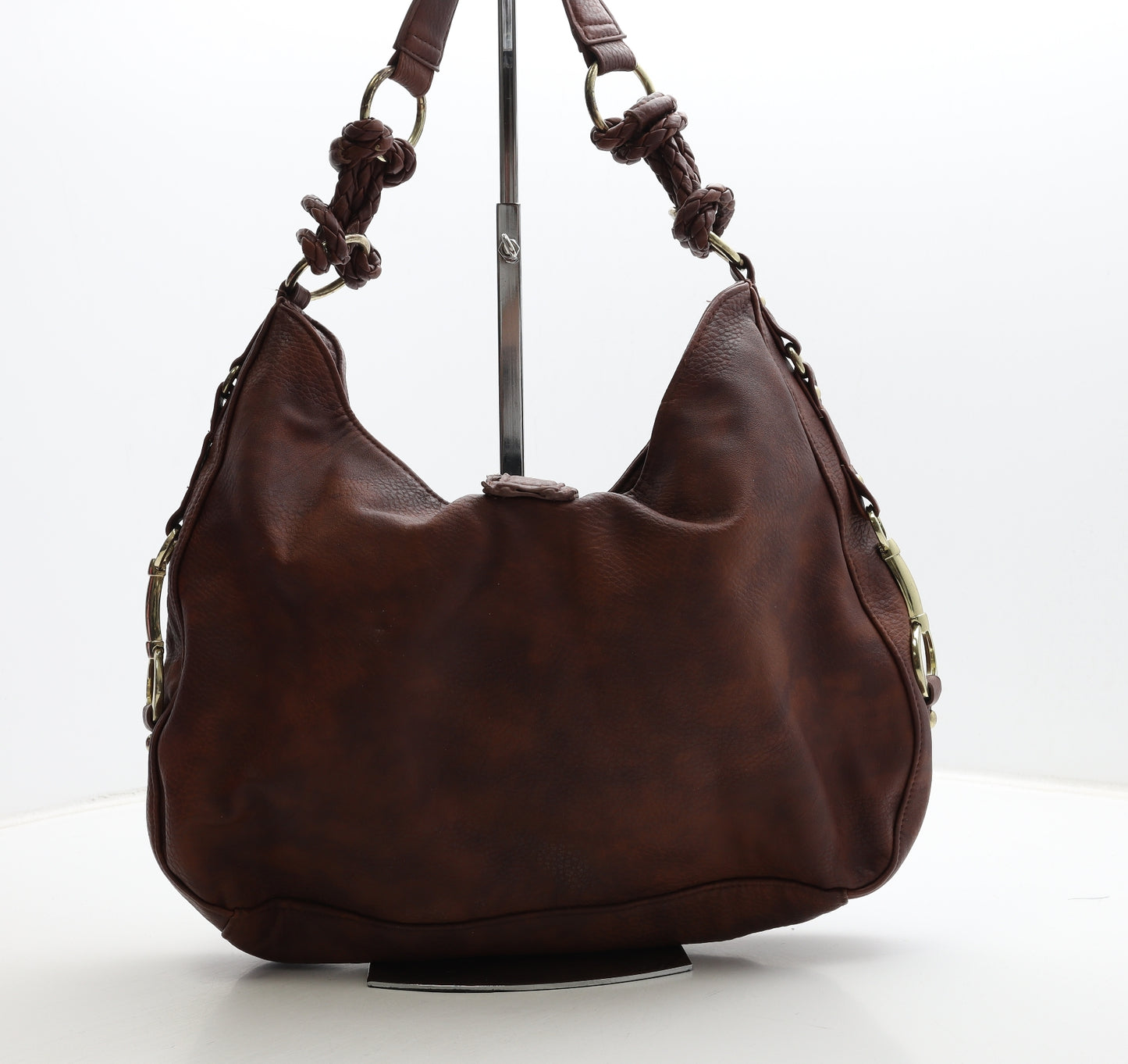 W Collection Womens Brown Leather Shoulder Bag Size Large