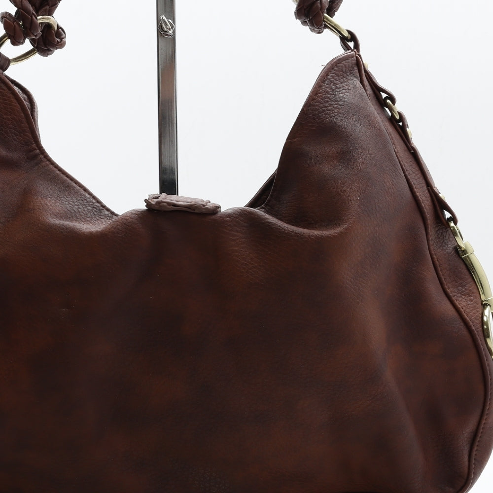 W Collection Womens Brown Leather Shoulder Bag Size Large