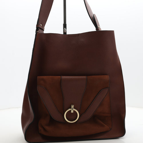 Primark Womens Brown Polyurethane Shoulder Bag Size Large