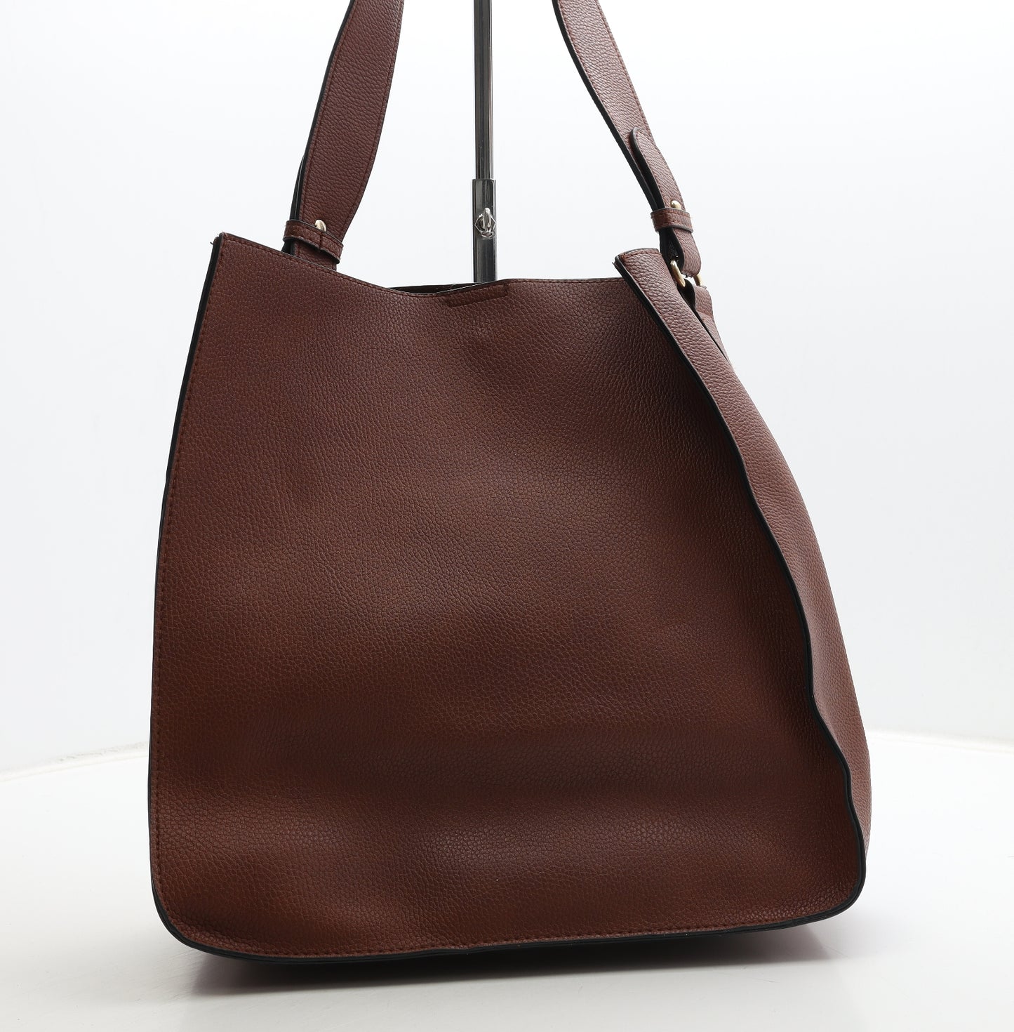 Primark Womens Brown Polyurethane Shoulder Bag Size Large