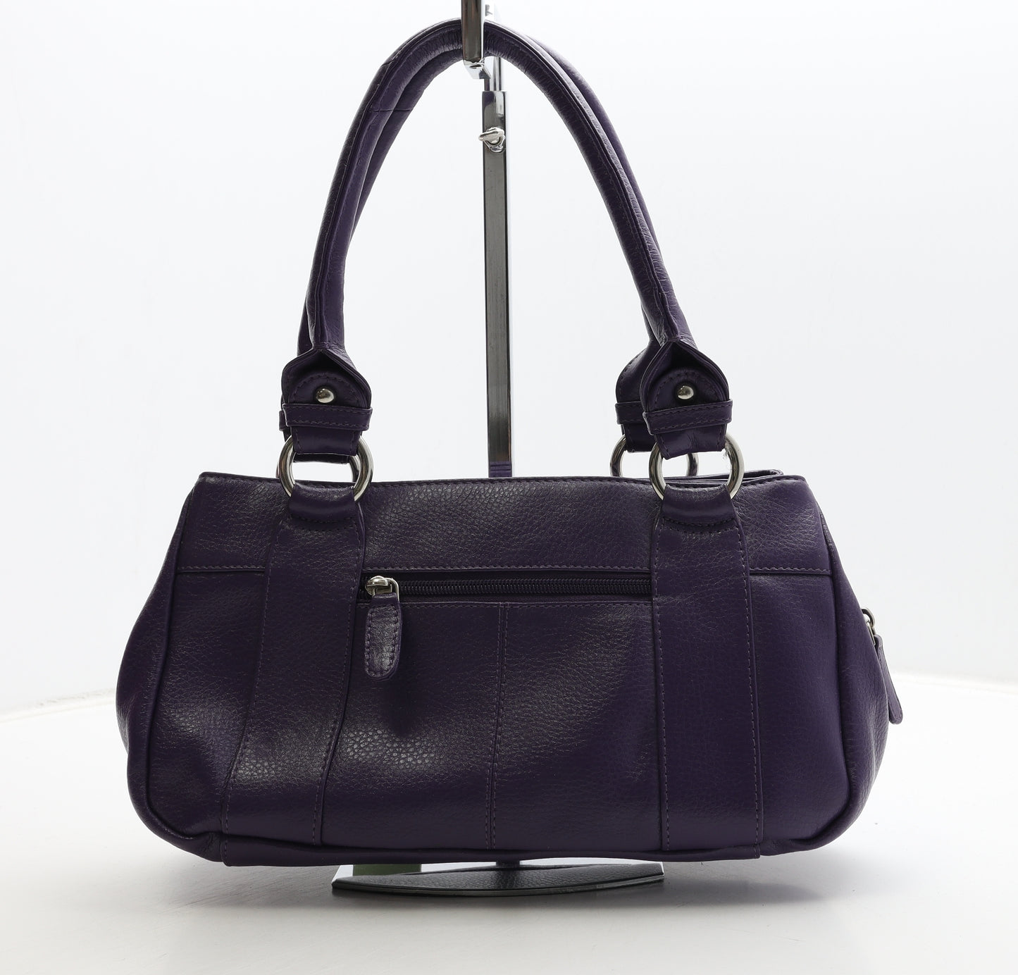 Tommy & Kate Womens Purple Leather Top Handle Bag Size Small