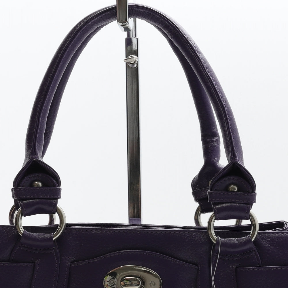 Tommy & Kate Womens Purple Leather Top Handle Bag Size Small