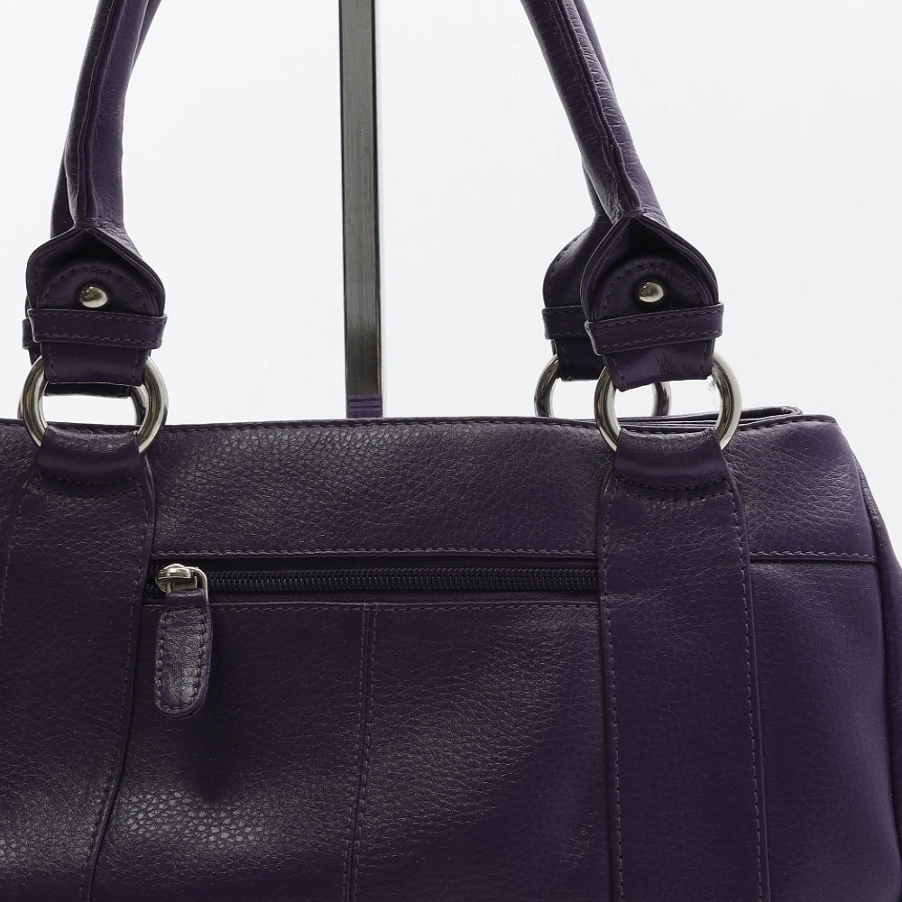 Tommy & Kate Womens Purple Leather Top Handle Bag Size Small
