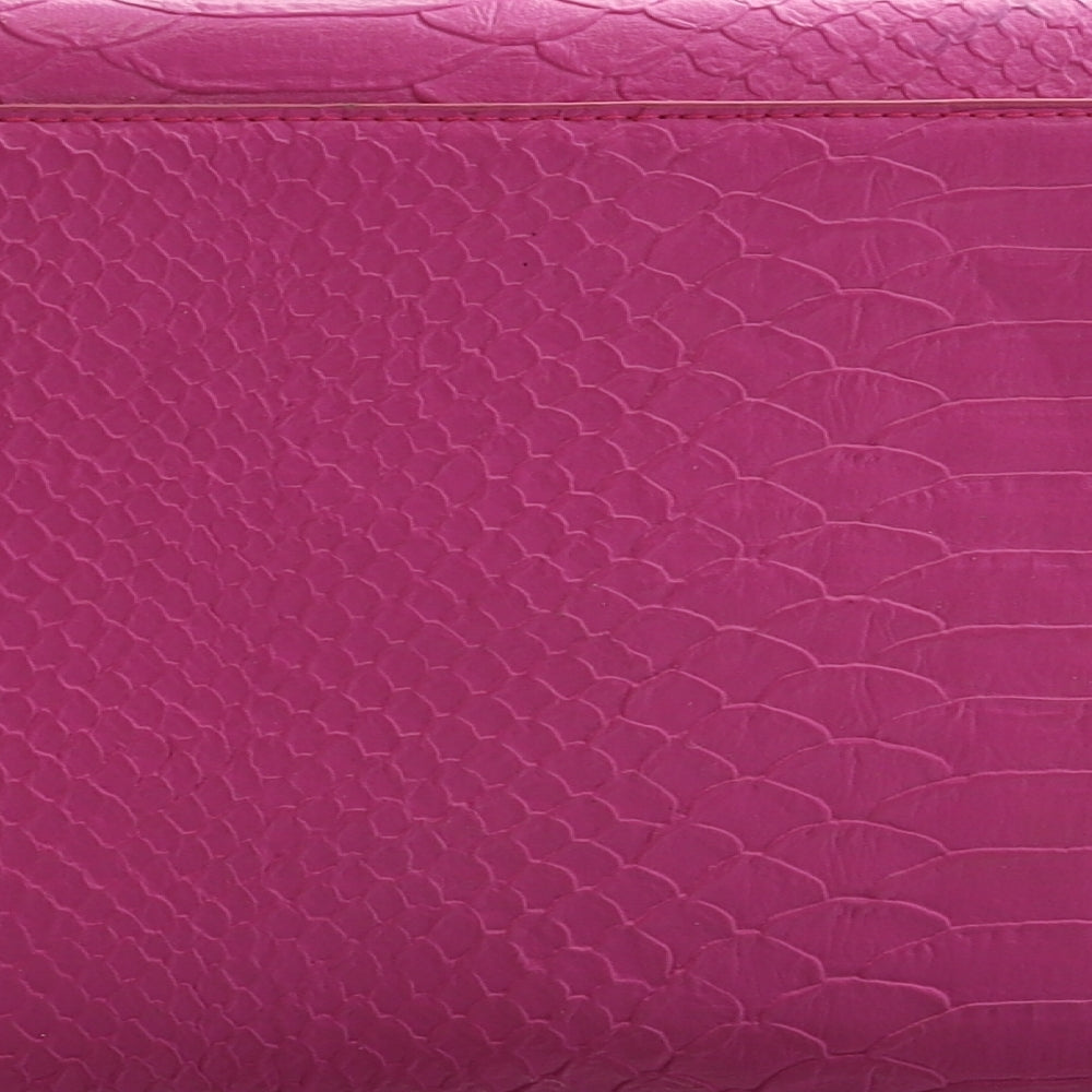 New Look Womens Hot Pink Polyester Clutch Size Medium - Croc Texture