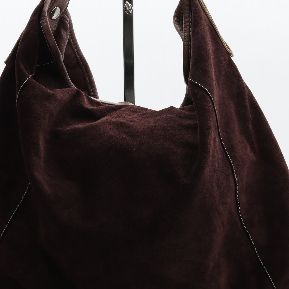 Olly London Womens Brown Suede Shoulder Bag Size Large
