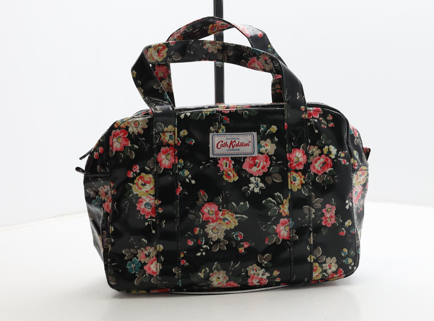 Cath Kidston Womens Black Floral Polyester Top Handle Bag Size Small
