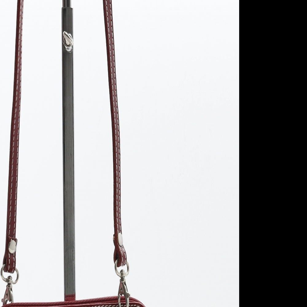 Vera Pelle Womens Red Polyurethane Crossbody Size Small