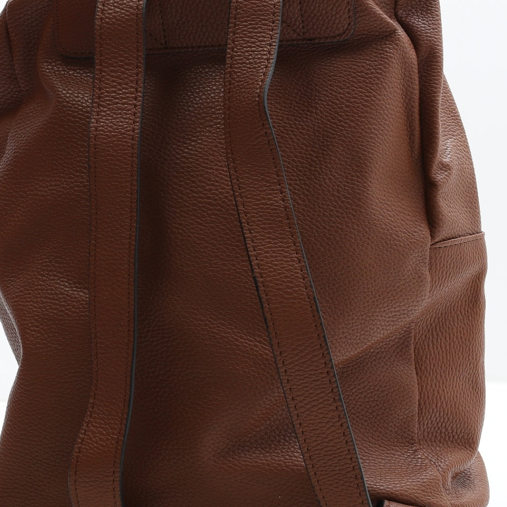 Accessorize Womens Brown Polyurethane Backpack Size Medium