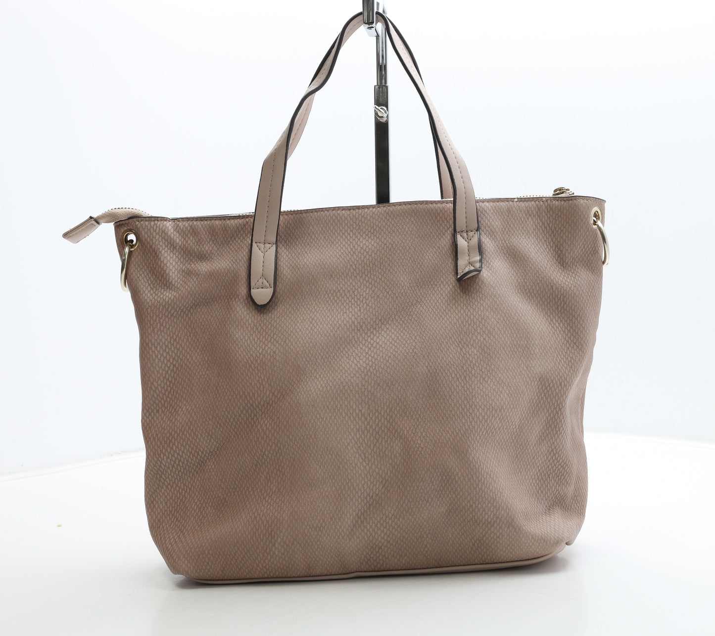 F&F Womens Pink Bottega Veneta Intrecciato Polyurethane Top Handle Bag Size Medium