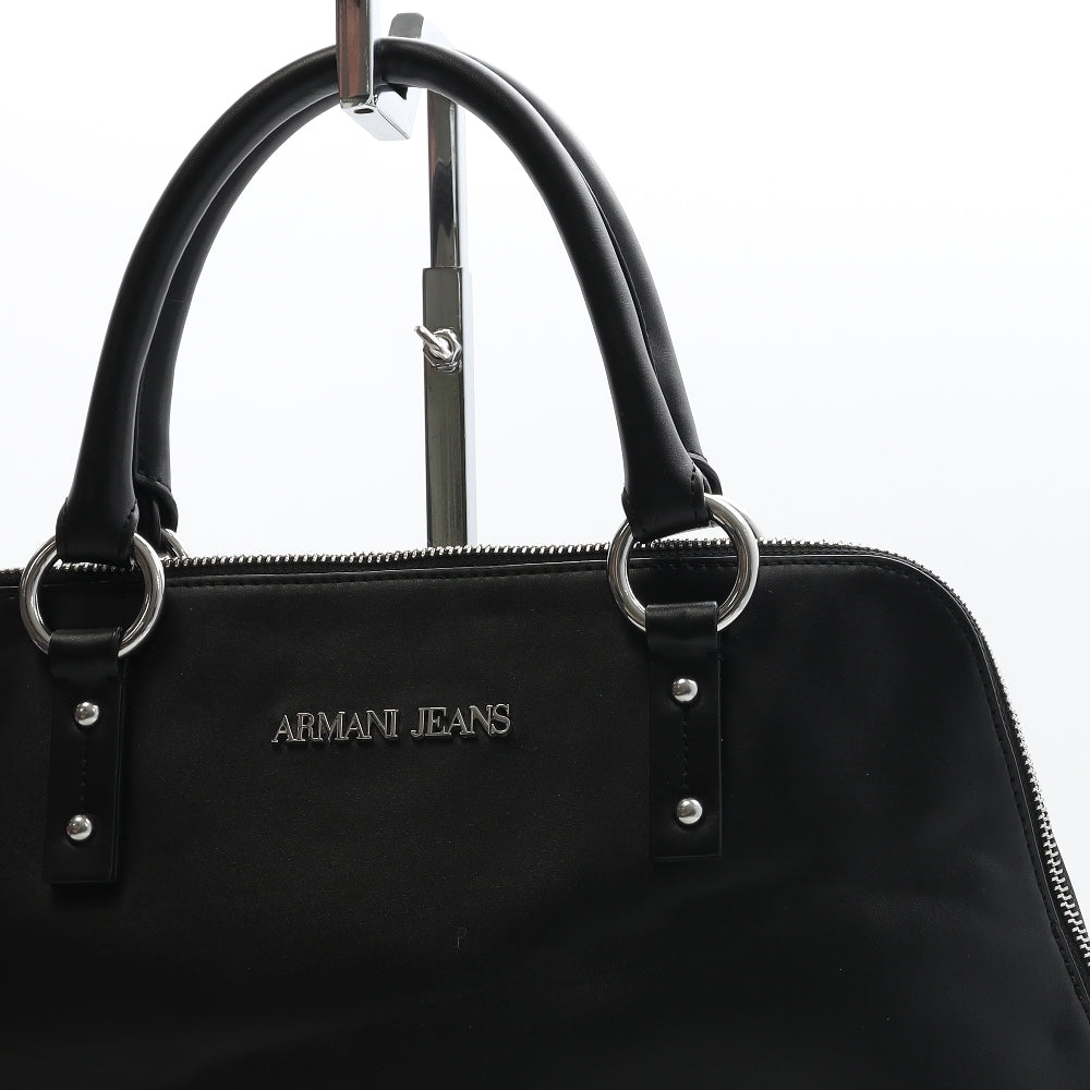 Armani Jeans Womens Black Polyester Top Handle Bag Size Medium