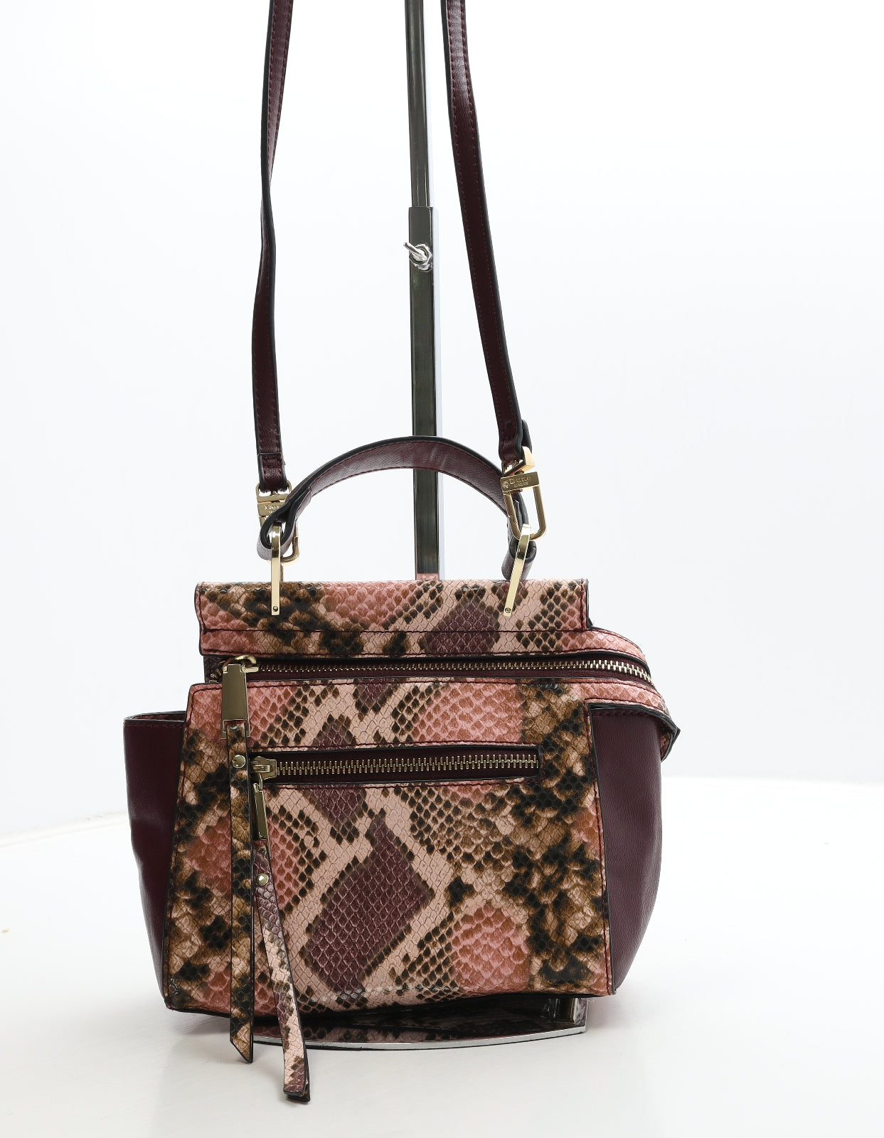 Dune Womens Multicoloured Animal Print Polyurethane Crossbody Size Small - Snake Print
