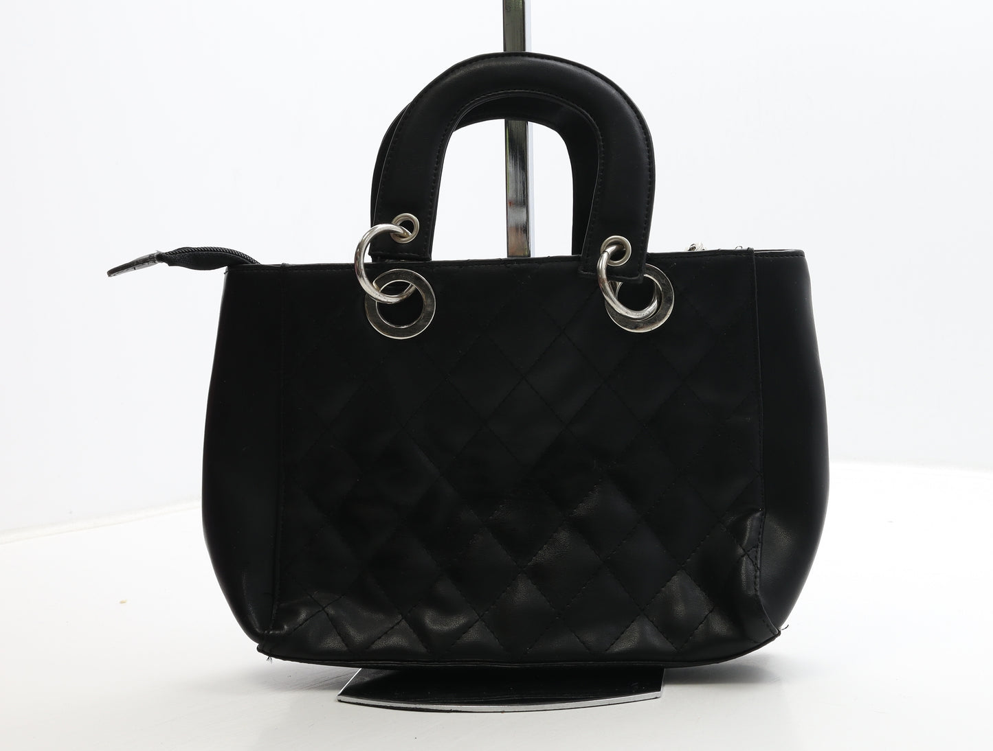 Bijoux Terner Womens Black PVC Top Handle Bag Size Small