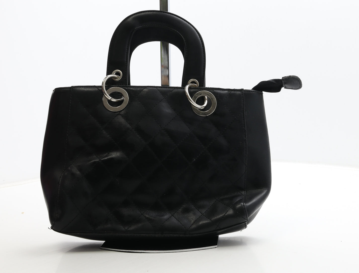Bijoux Terner Womens Black PVC Top Handle Bag Size Small