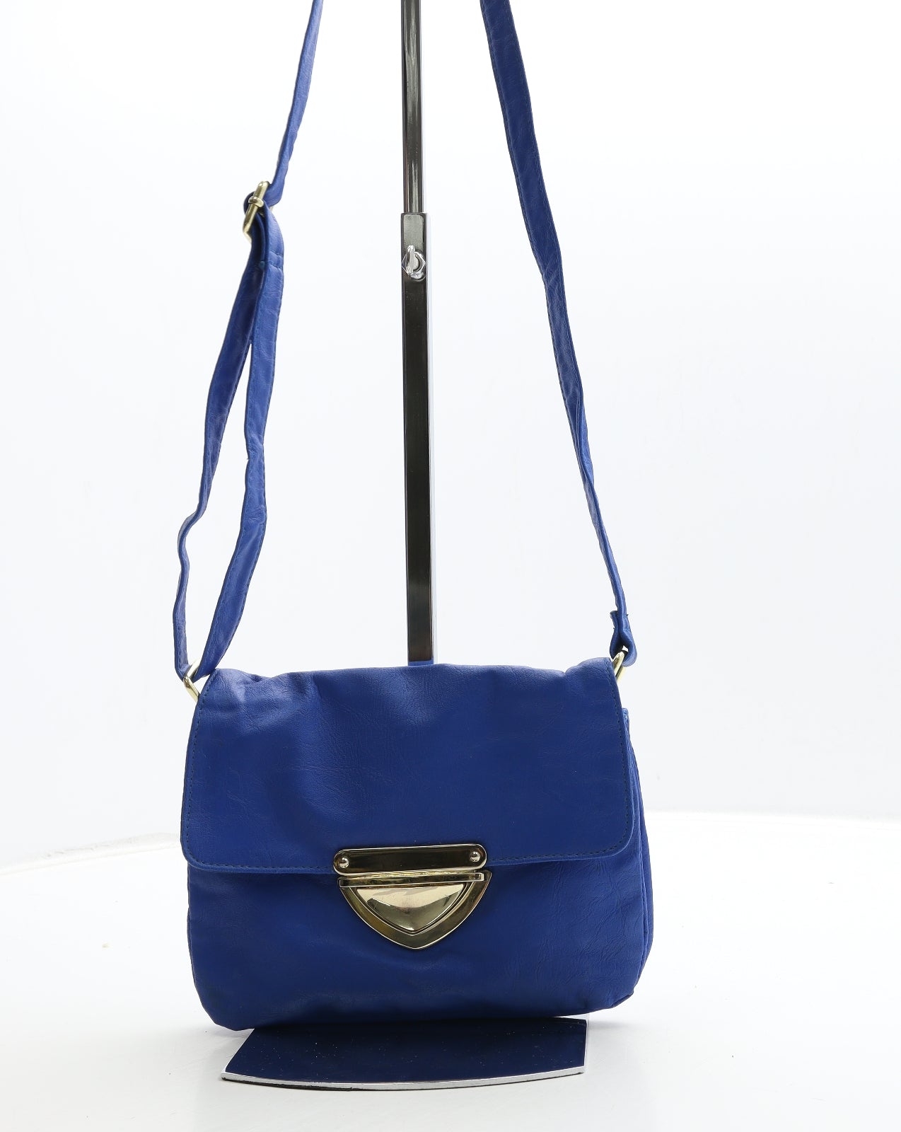 Preworn Womens Blue Polyurethane Crossbody Size Small