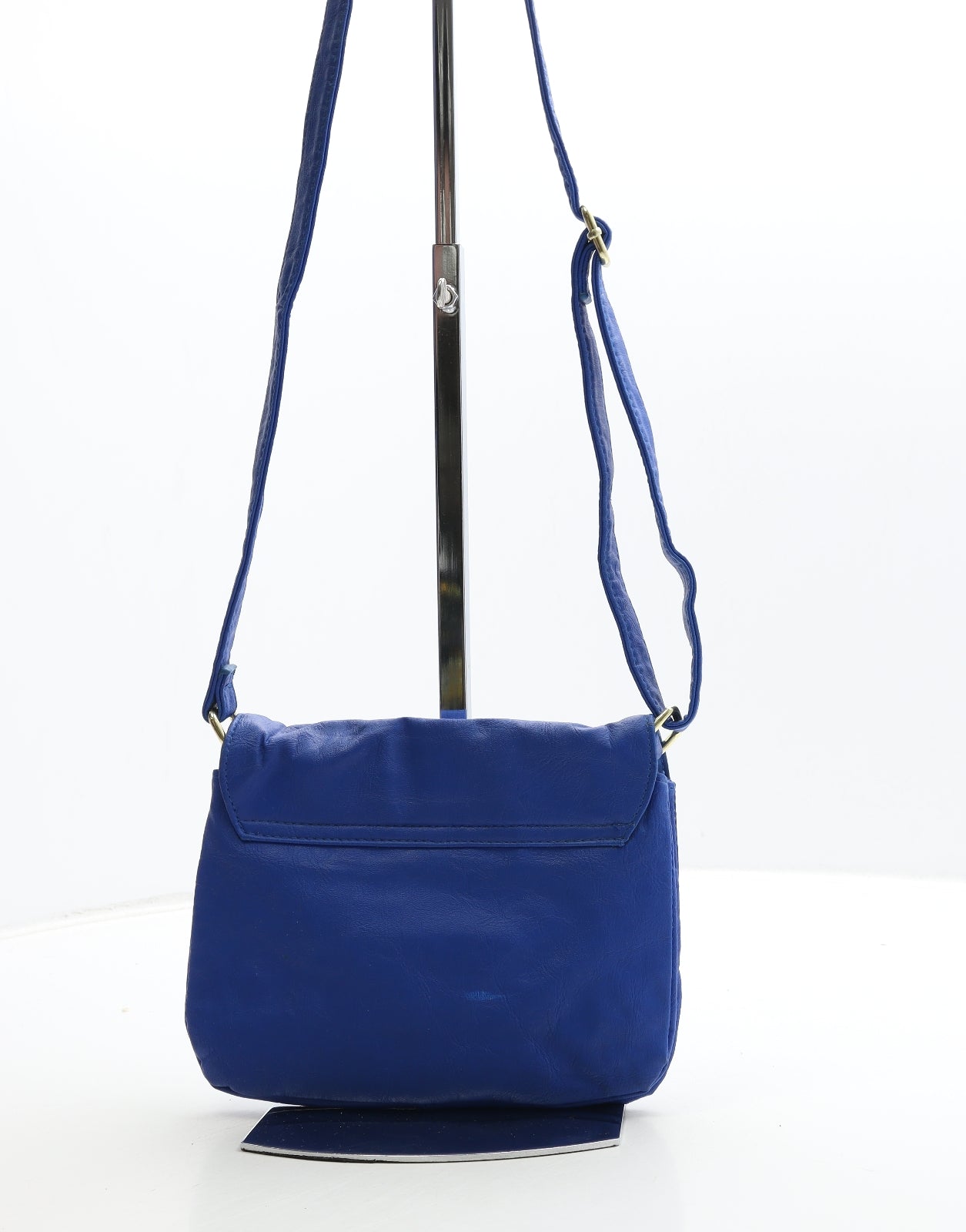 Preworn Womens Blue Polyurethane Crossbody Size Small
