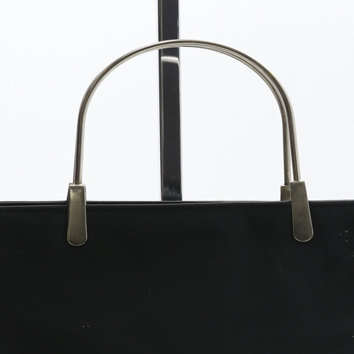 Preworn Womens Black Polyester Top Handle Bag Size Small - Metal Handels