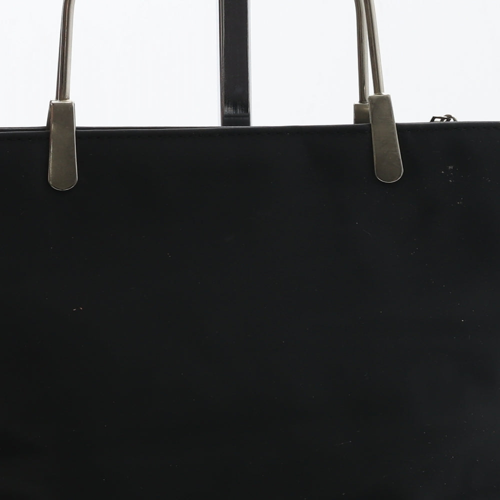 Preworn Womens Black Polyester Top Handle Bag Size Small - Metal Handels